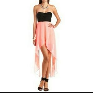 Charlotte Russe strapless dress S hi low strappy cute and elegant more like XS
